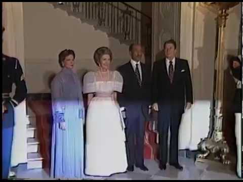 President Reagan during the State Dinner of President Sadat of Egypt on August 5, 1981