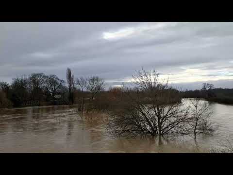 River severn floods Atcham Shropshire