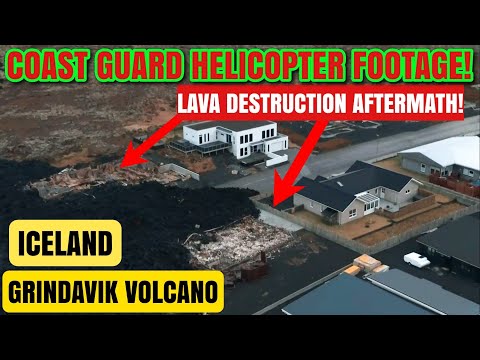 The Aftermath Of The Grindavik Eruption! Eruption Still Going! Coast Guard Aerial Footage!Jan15,2024