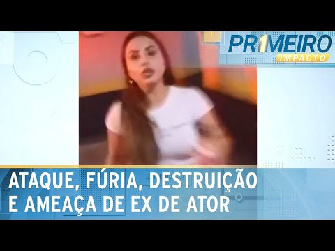 Descontrolada, ex de ator invade condom&iacute;nio e destr&oacute;i carro | Primeiro Impacto (02/01/24)