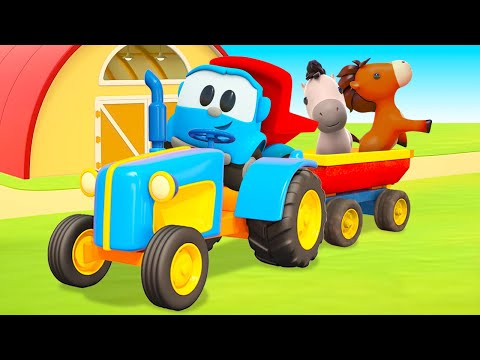 Car cartoons for kids &amp;amp; Learn farm animals for kids. A toy tractor for kids &amp;amp; farm vehicles for kids