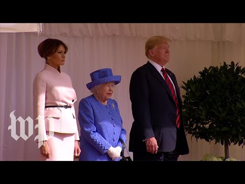 President Trump meets Britain's queen