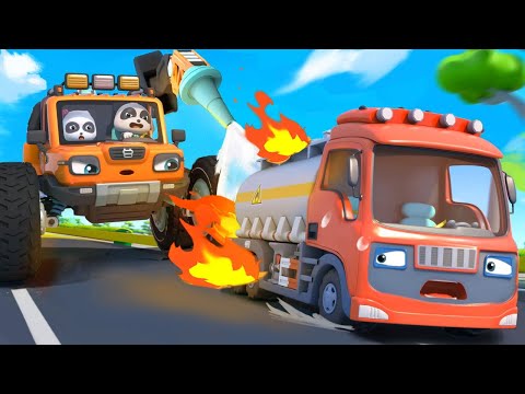 Fire Truck Rescue Team🚒| Monster Truck Song | Car Cartoon | Kids Song | BabyBus - Cars World