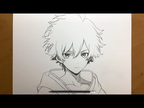 Easy anime sketch | How to draw a cute anime boy  step by step | original anime character