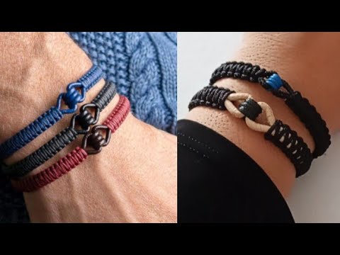 👉 TUTORIAL Pulseras para hombre con hilo chino y cord&oacute;n piel o cuero 