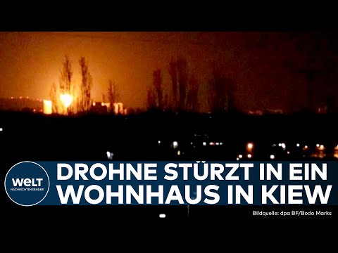 UKRAINE-KRIEG: Russischer Raketenangriff auf Kiew! Schahed-Drohne st&uuml;rzt in Wohnhaus