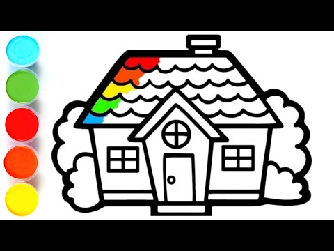 How to draw a house step by step || house drawing easy for kids || house drawing