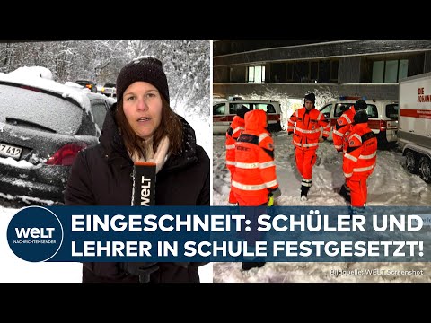 SCHNEECHAOS IN DEUTSCHLAND: Eingeschneit! Sch&amp;uuml;ler und Lehrer m&amp;uuml;ssen in Schule &amp;uuml;bernachten