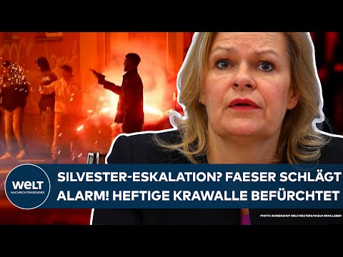 DEUTSCHLAND: Neue Krawalle? Faeser schl&auml;gt Alarm! Innenministerin warnt vor Silvester-Eskalation!