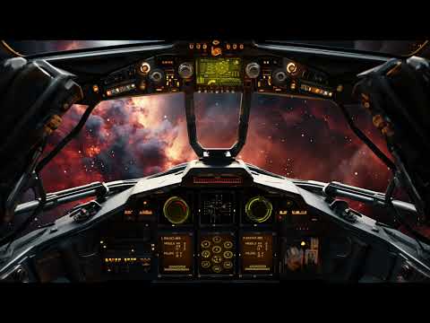 Spaceship Flight Ambience. Red Nebula Crossing. Sci-Fi Ambiance for Sleep, Study, Relaxation