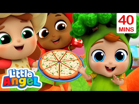 School Play: Healthy Eating Song |  Little Angel Color Songs &amp; Nursery Rhymes | Learn Colors