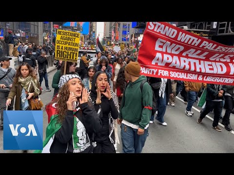 New York City: Hundreds Attend pro-Israel and pro-Palestinian Protests | VOA News