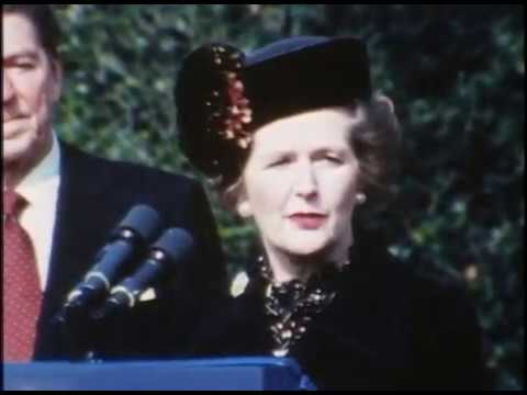 President Reagan at the Arrival Ceremony of Prime Minister Margaret Thatcher on February 26, 1981