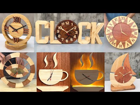 6 Beautiful Wooden Clock Models Never Seen Before //// DIY Simple Art Wooden Clock At Home.