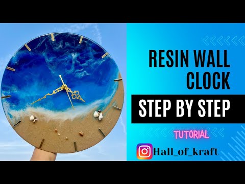 Ocean theme resin clock - Step by step | resin clock tutorial | how to make resin clock 🌊 🐚