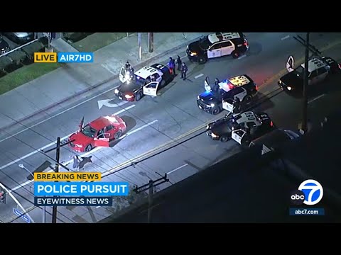 FULL CHASE: Police chase Dodge Challenger on Los Angeles streets