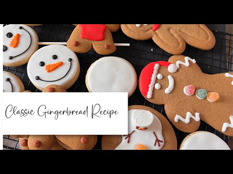 Classic Gingerbread Recipe - Cute Gingerbread Man with Gumdrop Buttons. Bake with Kids at Christmas.