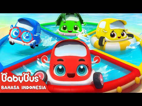 Lima Mobil Kecil Berenang 🌊🫧🚗| Pelajari Warna | Lagu Anak-anak | BabyBus Bahasa Indonesia