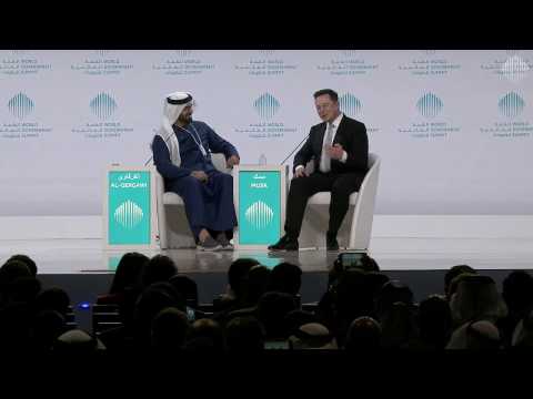 Mohammad Al Gergawi in a conversation with Elon Musk during WGS17