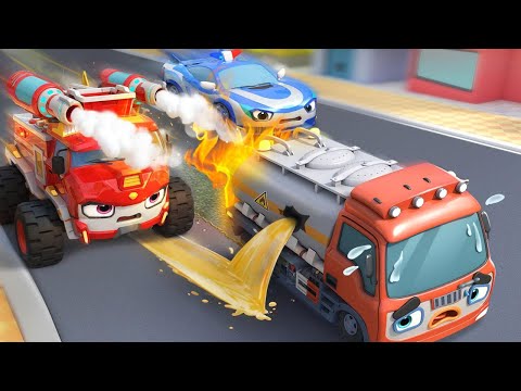 Tanker Truck is Leaking Oil | 🚒🚓Rescue Team | Kids Songs | Kids Cartoon | BabyBus - Cars World