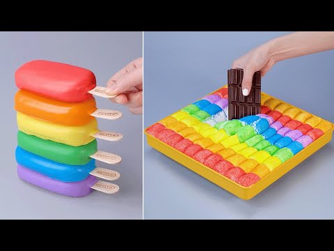 🌈 Rainbow Marshmallow HACKS | So Yummy Colorful Cake Decoration Ideas | How To Make Cake Tutorial