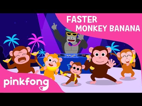 Monkey Banana Faster Version | Baby Monkey | Animal Songs | Pinkfong Songs for Children