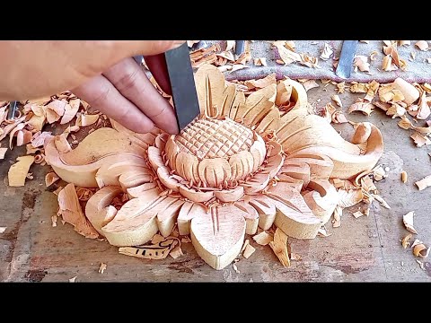 beautiful wood carving || wood carving ideas || wood carving flower and leaf.