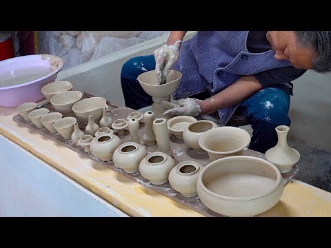 process of making a traditional Korean tea set. amazing korean potter