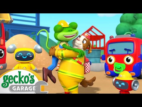 Firefighter School Rescue! | Gecko's Garage | Buster and Friends | Kids Cartoons