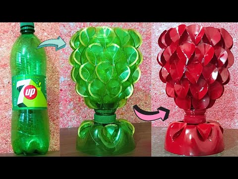 Artesanato de garrafa de pl&aacute;stico agrad&aacute;vel e f&aacute;cil #  Great 👍 idea from plastic bottle