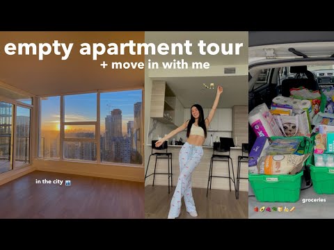 EMPTY APARTMENT TOUR + MOVE IN WITH ME (move in vlog 1📦)