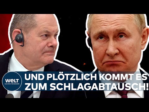 SCHOLZ IN MOSKAU: Und pl&ouml;tzlich liefern sich der Kanzler und Putin einen offenen Schlagabtausch