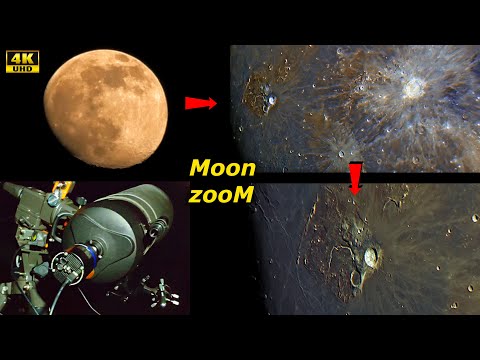 STRANGE ZONE ON the MOON! Observing the Moon through a Telescope in 4K. Subtitles translation