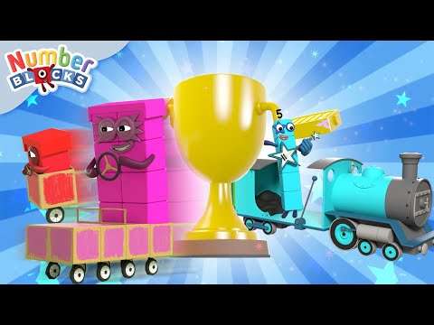 Cars, Trains and Automobiles! 🏆 | Learn to count and race! 3 2 1 Go! | Numberblocks