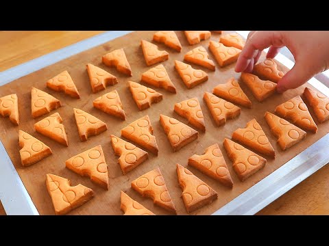 Cute Cheddar Cheese Cookies/귀여운 황치즈쿠키/Cheese Short Bread Cookies/かわいいチーズクッキー