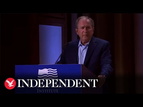 George Bush bungles speech condemning Putin invasion with Iraq reference