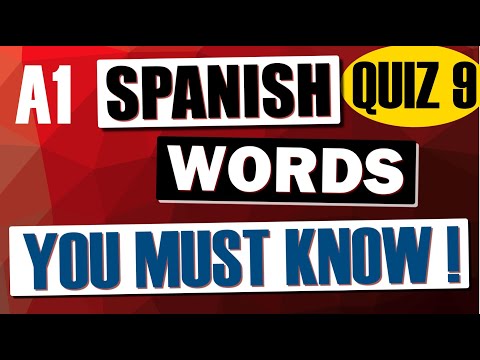 QUIZ 9  | A1-BEGINNER | TEST YOUR SPANISH LEVEL | 100 WORDS TO FIND | BEGINNER VOCABULARY