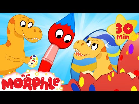 Painting Dinosaur Easter Eggs - Mila and Morphle | Cartoons for Kids