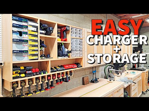 Easy One Day Shop Organization | Drill Charging Station