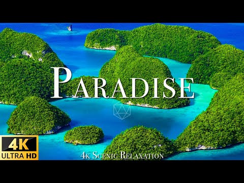 FLYING OVER PARADISE (4K UHD) Amazing Beautiful Nature Scenery &amp; Relaxing Music - 4K Video Ultra HD