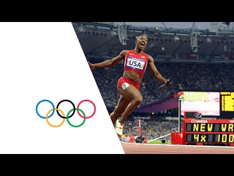 USA Break Women's 4 x 100m Relay World Record - London 2012 Olympics