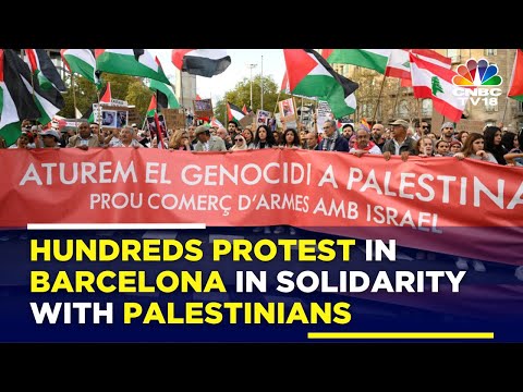 &amp;quot;FREE PALESTINE&amp;quot; Hundreds Protest in Barcelona in Solidarity with Palestinians | Israel-Hamas |IN18V