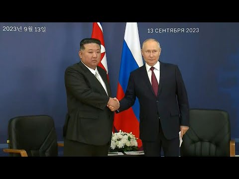 Kim Jong-Un e Vladimir Putin se re&uacute;nem na R&uacute;ssia | AFP