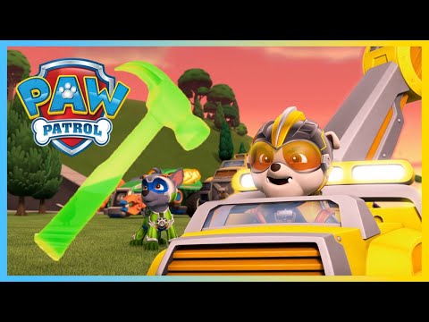 Mighty Pups repair the train tracks and save a Humquatch! | PAW Patrol | Cartoons for Kids