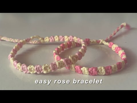 How to make easy rose bracelet || yarnivora