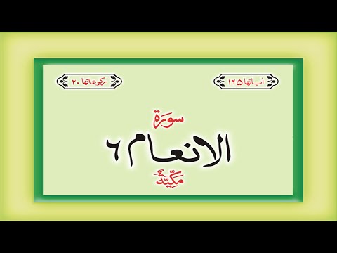 Surah 6 &amp;ndash; Chapter 6 Al Anam  complete HD Quran with Urdu Hindi translation