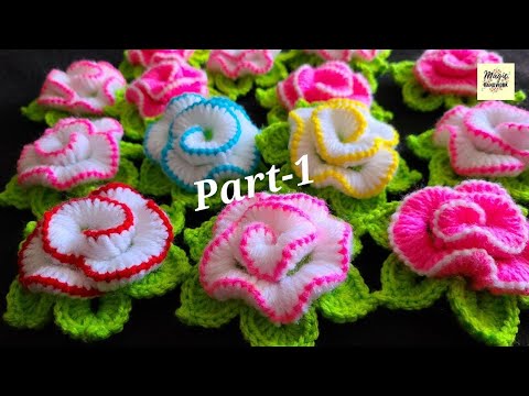 🌹गुलाब फूल, Rose Flower Tikki for Thalpose / Tablemat, How To crochet Rose, Crochet flowers pattern