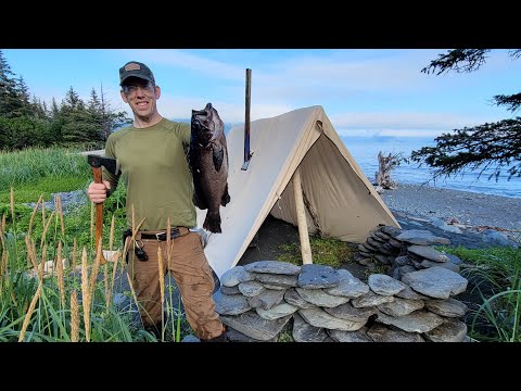 4 Days Alone in Alaska - Bushcraft Camping &amp;amp; Foraging Food