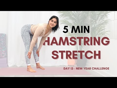 5 Min Hamstring Stretch Yoga Class | No-Talking | Day 13 - New Year Challenge