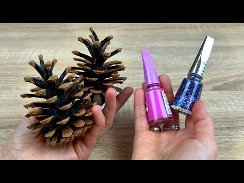 Look What I Did With Pine Cones and Nail Polish! DIY, Recycle